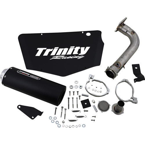 Trinity Racing - Trinity Racing Single 5 Stinger Exhaust System - Black Muffler - TR-4171F-BK