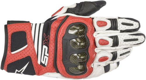 Alpinestars - Alpinestars SP X Air Carbon V2 Gloves - 3567319-2030-XL - White/Black/Bright Red - X-Large