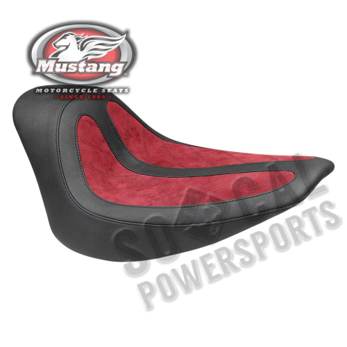 Mustang - Mustang Fred Kodlin Signature Series Solo Seat - Black/Maroon - 76278