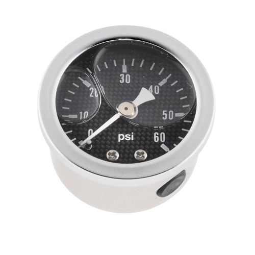 Bikers Choice - Bikers Choice Marshall Liquid Filled Shock Proof Gauges - Carbon Fiber 0-60 psi - CF00060