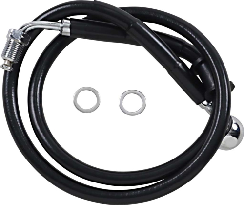 Drag Specialties - Drag Specialties Extended Stainless Steel Front Brake Line Kit - Black Vinyl Coated - 29-1/4in. - 1741-5821