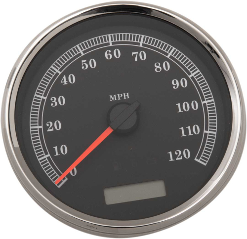 Drag Specialties - Drag Specialties 5in. Programmable Electronic Speedometer - 120 mph - Black Face - 2210-0462
