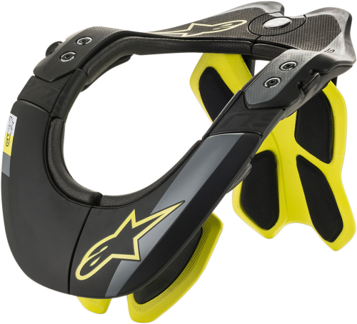 Alpinestars - Alpinestars BNS Tech-2 Neck Support - 6500019155L/XL - Black/Yellow Fluo - Lg-XL