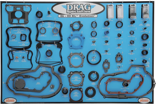 Drag Specialties - Drag Specialties Gasket, Seal and O-Ring Display for XL Evolution Motors - 0934-1667