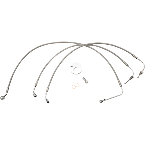 LA Choppers - LA Choppers Stainless Brake Line - 12in. - 14in. Mini Ape Hangers - LA-8154B13