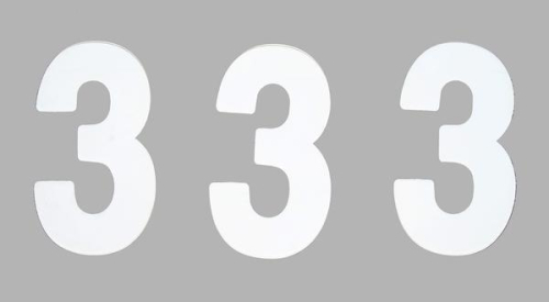 Factory Effex - Factory Effex Mini Pro Number 4in. - No.3 - White - FX04-2563