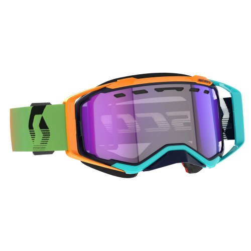 Scott USA - Scott USA Prospect Snowcross Light Sensitive Goggles - 278603-1454307 - Blue/Orange/Blue Chrome Works Lens - OSFM