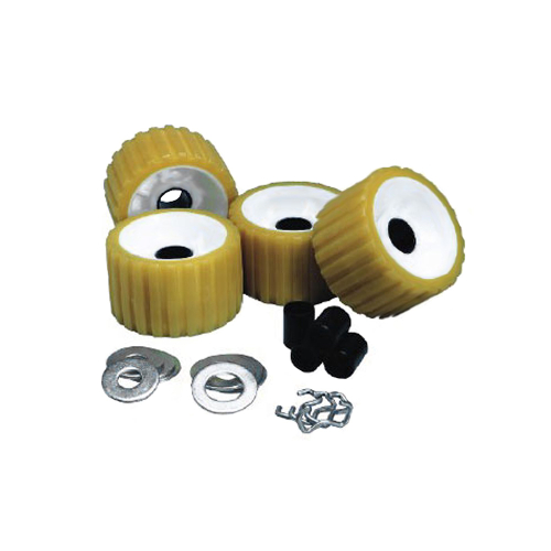 C.E. Smith - C.E. Smith Ribbed Roller Replacement Kit - 4 Pack - Gold