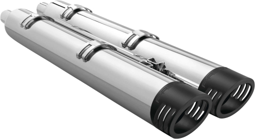 Freedom Performance - Freedom Performance 4in Racing Slip-on Mufflers for Indian - Chrome/Pitch Black Tip - IN00232