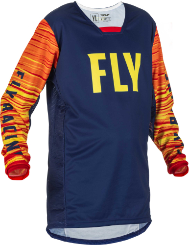 Fly Racing - Fly Racing Kinetic Wave Youth Jersey - 375-526YL - Navy/Yellow/Red - Large