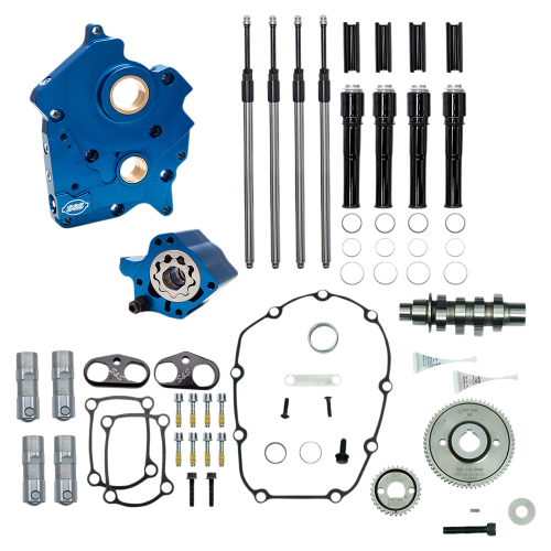 S&S Cycle - S&S Cycle Gear Drive Camchest Kit for M-Eight -  Gloss Black Pushrod Tubes with 475 Cam - 310-1010A