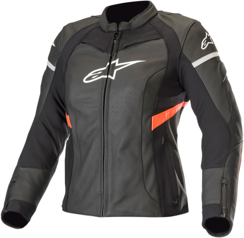 Alpinestars - Alpinestars Stella Kira Womens Leather Jacket - 3112019-1030-46 - Black/Fluo Red - 46