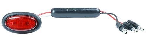 Grote - Grote Micronova LED Marker Dual Intensity Light - Oval with Grommet - 2in. Wide - Red - 49382