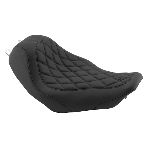 Mustang - Mustang Wide Tripper Solo Seat - Diamond Stitch - Black - 76735