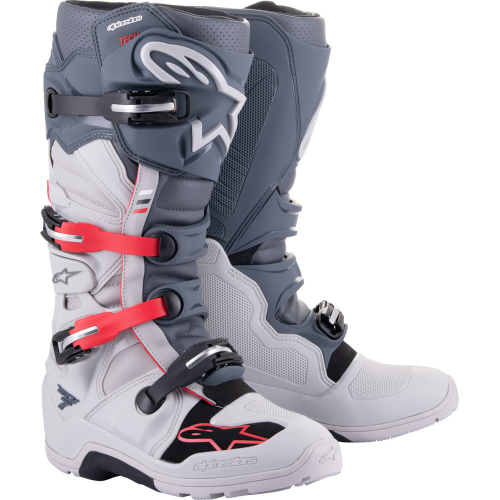 Alpinestars - Alpinestars Tech 7 Enduro Boots - 2012114-9204-7 - Gray/Dark Gray/Red - 7