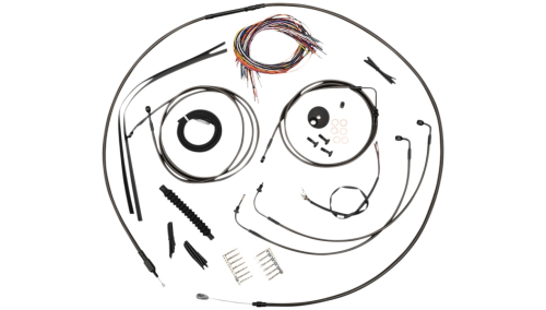 LA Choppers - LA Choppers Complete Handlebar Cable/Brake & Clutch Line/Wire Kit - Midnight Braided - LA-8157KT2-08M