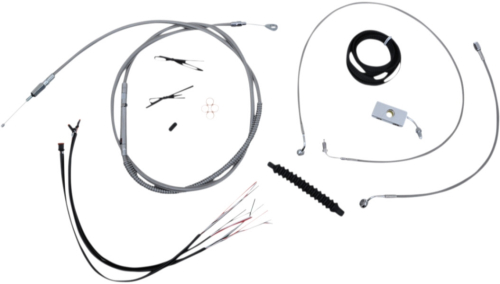 LA Choppers - LA Choppers Complete Handlebar Cable/Brake & Clutch Line/Wire Kit - Stainless Braided - LA-8156KT2-13