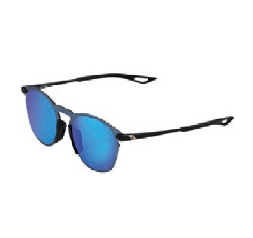 100% - 100% Legere Round Sunglasses - 60019-00002 - Soft Tack Black / Blue Multilayer Mirror - OSFM
