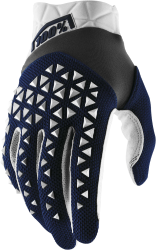 100% - 100% Airmatic Gloves - 10012-412-10 - Navy/Steel/White - Small