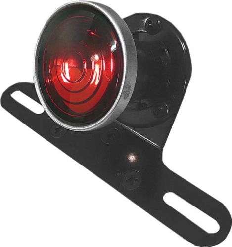 HardDrive - HardDrive Retro Style Tail Light with License Plate Bracket - 2.3in. O.D. Red Lens - L24-65E9K