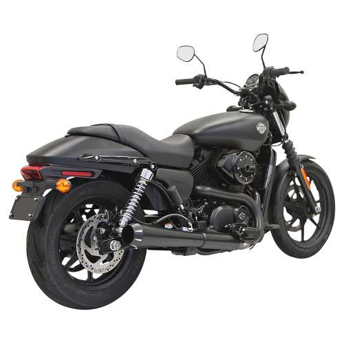 Bassani Manufacturing - Bassani Manufacturing 4in. Slip-On Megaphone Slip-On Muffler - Black with Black Billet End Caps and Contrasting Flutes - 1527RB