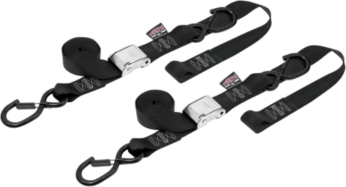 Powertye - Powertye 1 1/2in. Cam-Buckle with Safety Latch Hooks and Soft-Tye - Black/Black - 29622-S
