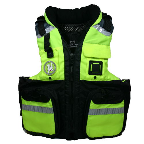 First Watch - First Watch AV-800 Pro 4-Pocket Vest (USCG Type III) - Hi-Vis Yellow/Black - L/XL
