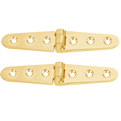 Whitecap - Whitecap Strap Hinge - Polished Brass - 6" x 1-1/8" - Pair