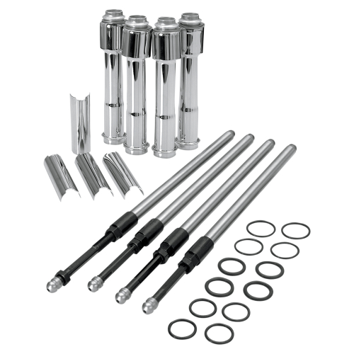 S&S Cycle - S&S Cycle Adjustable Pushrod Kit with Covers - Quickee - 930-0023