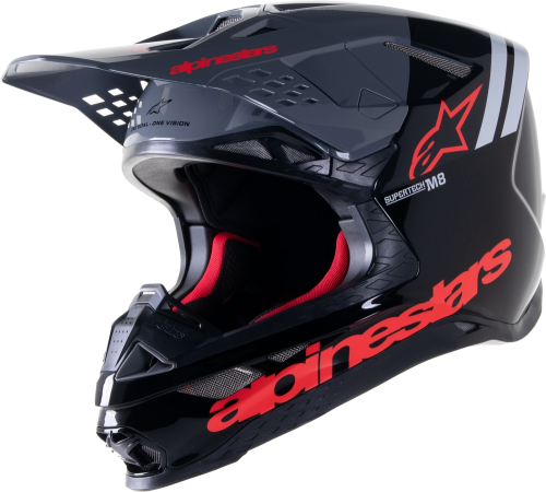 Alpinestars - Alpinestars Supertech M8 Radium 2 Helmet - 8301523-1397-2X - Black/Neon Red Glossy - 2XL