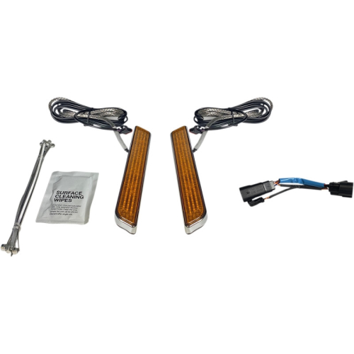 Custom Dynamics - Custom Dynamics LED Front Fork Lightz - Amber Lens/Chrome Finish - CD-FORK-SS8-AC