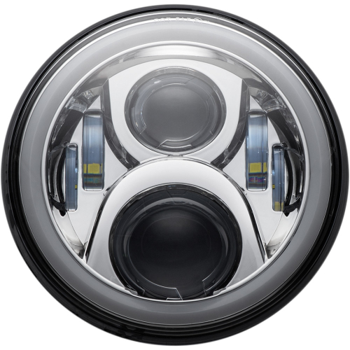 Custom Dynamics - Custom Dynamics 7in. LED Halo Headlamp with Mounting Ring - Chrome - CD-7-13-C