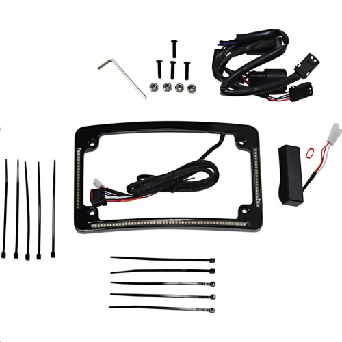 Custom Dynamics - Custom Dynamics Radius License Plate Frame - Gloss Black - TF05-SS6-B