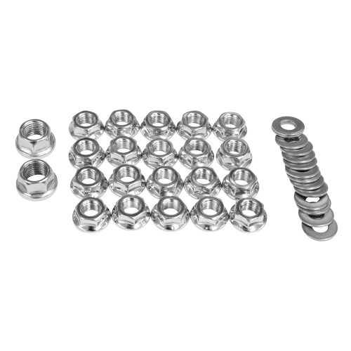 Bikers Choice - Bikers Choice Chrome Plated Flange Nut Set for Shovelhead Rocker Box - 4227