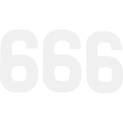 N-Style - N-Style Pros Stick-On Number - 8in. - No.6 - White - N-6W