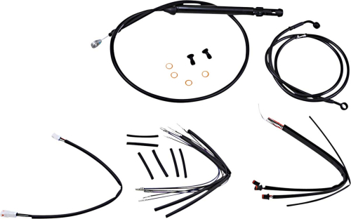 Burly Brand - Burly Brand Handlebar Cable/Line Install Kits - Black - B30-1246
