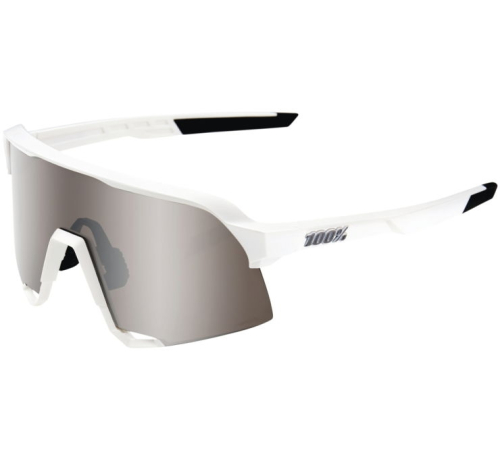 100% - 100% S3 Performance Sunglasses - 60005-00005 - Matte White / HiPer Silver Lens - OSFM