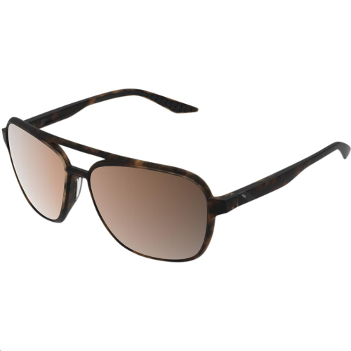 100% - 100% Kasia Aviator Sunglasses - 61042-089-49 - Soft Tact Havana/Brozne Peakpolar Lens - OSFA