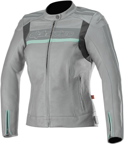 Alpinestars - Alpinestars Stella Dyno V2 Womens Leather Jacket - 3112518-904-50 - Cool Gray/Aqua - 14