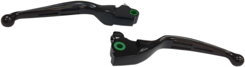 Drag Specialties - Drag Specialties Slotted Wide Blade Lever Set - Matte Black - 0610-1981