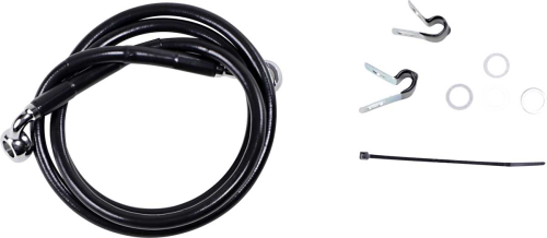 Drag Specialties - Drag Specialties Standard Length Front Stainless Steel Brake Line Kit - Black Vinyl - 640210-BLK