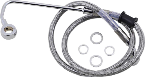 Drag Specialties - Drag Specialties Standard Length Upper Front Stainless Steel Brake Line Kit - Clear - 1741-5776