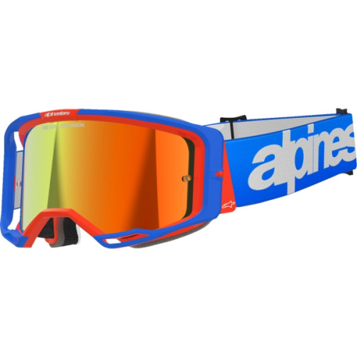 Alpinestars - Alpinestars Vision 8 Wordmark Goggles - 5101325-7303 - Blue/Orange/Red Mirror Lens - OSFM