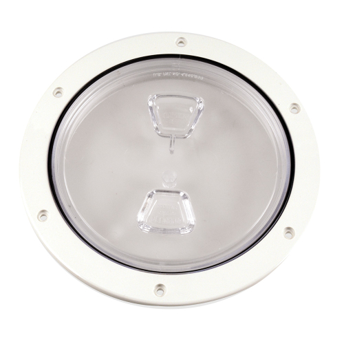 Beckson Marine - Beckson 6" Clear Center Screw Out Deck Plate - White