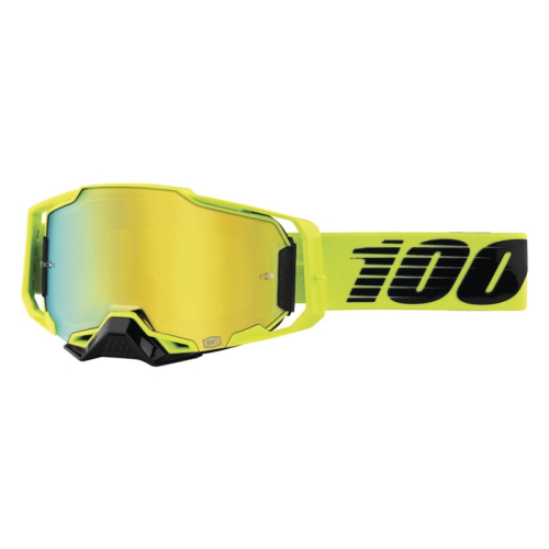 100% - 100% Armega Nuclear Citrus Goggles - 50005-00003 - Nuclear Citrus/Yellow/Black / Gold Mirror Lens - OSFM
