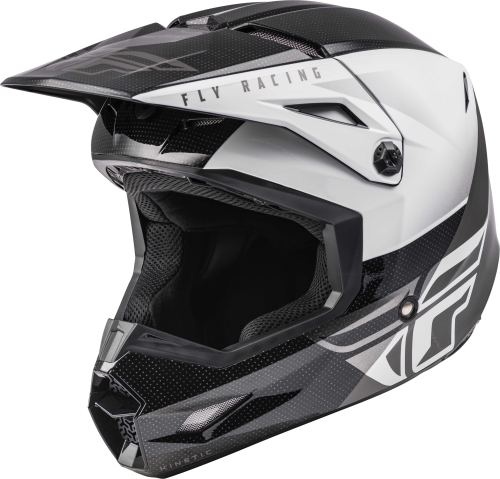 Fly Racing - Fly Racing Kinetic Straight Edge Helmet - 73-8630XS - Black/White - X-Small