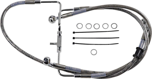 Drag Specialties - Drag Specialties Extended Stainless Steel Front Brake Line Kit - Clear Coated - 37in. - 1741-5849