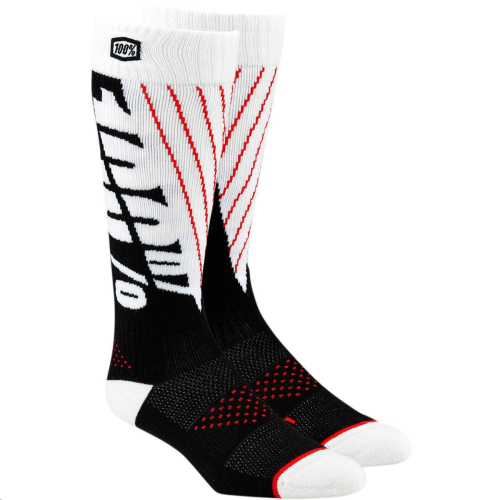 100% - 100% Torque Riding Socks - 24007-011-18 - Black/White - Lg-XL
