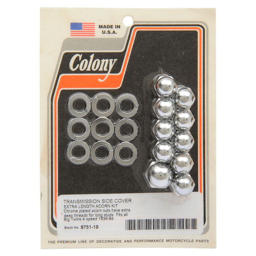 Colony - Colony Transmission Side Cover Kit - Acorn Style - Chrome - 8751-19