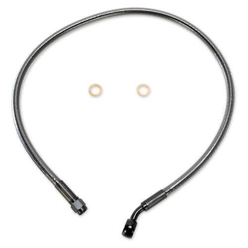 Magnum - Magnum Black Pearl Designer Series ABS Front Upper Brake Line - 10mm., 35deg. Banjo - 28in. - AS47128